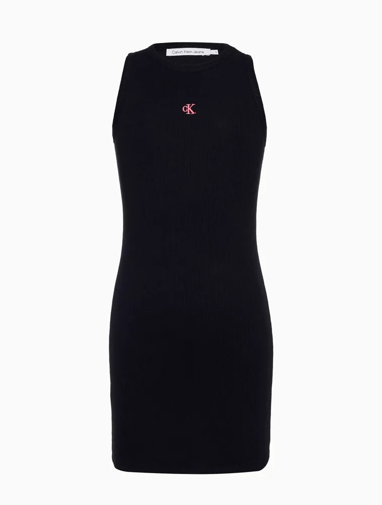 VESTIDO SM CKJ KIDS FEM RIBANA BASICA PRETO