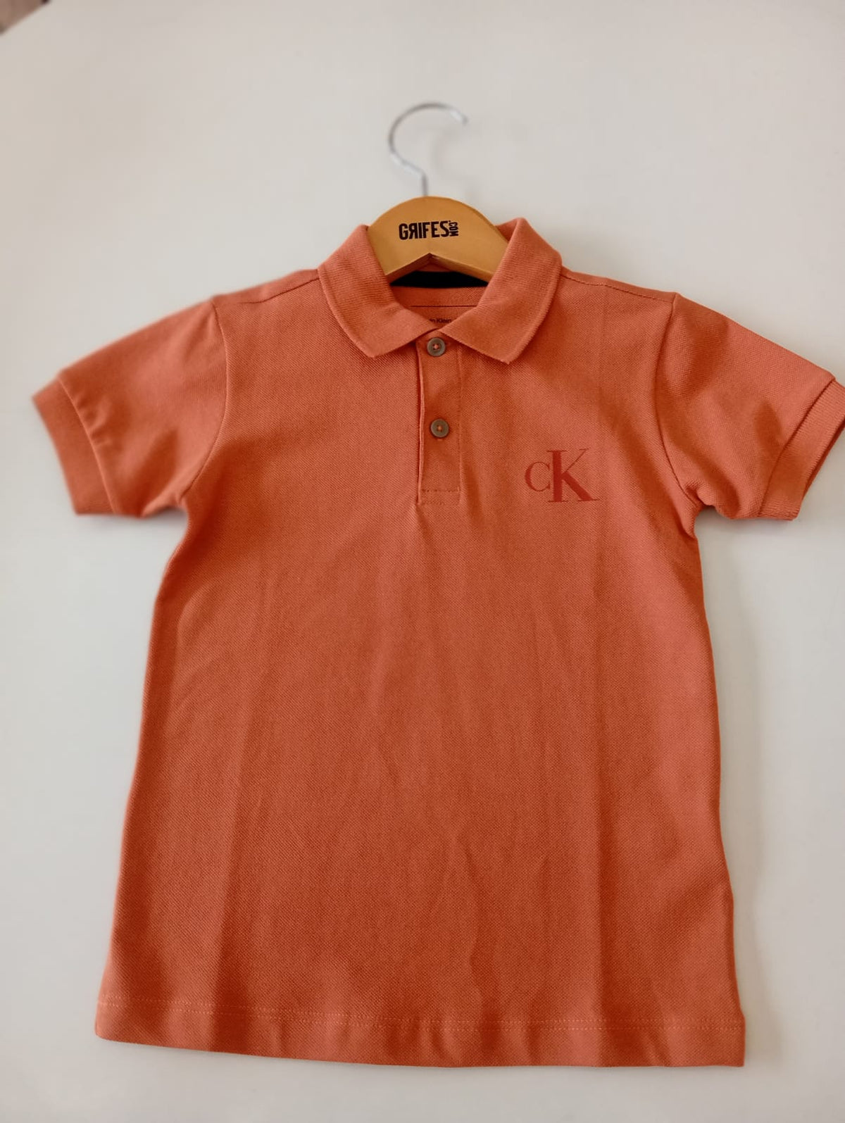 POLO CKJ KIDS MAS MC LOGO CK GEL LARANJA