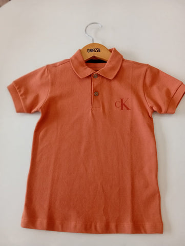 POLO CKJ KIDS MAS MC LOGO CK GEL LARANJA