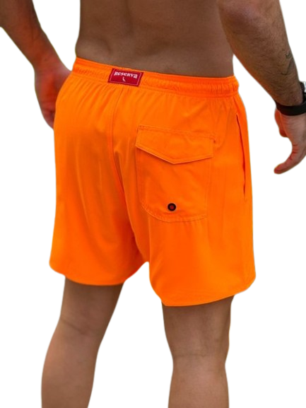 SHORT PRAIA RSV MAS LISO BASICO LARANJA FLUOR