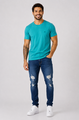 CAMISETA MC MASC AEROPOSTALE A87 VERDE CLARO