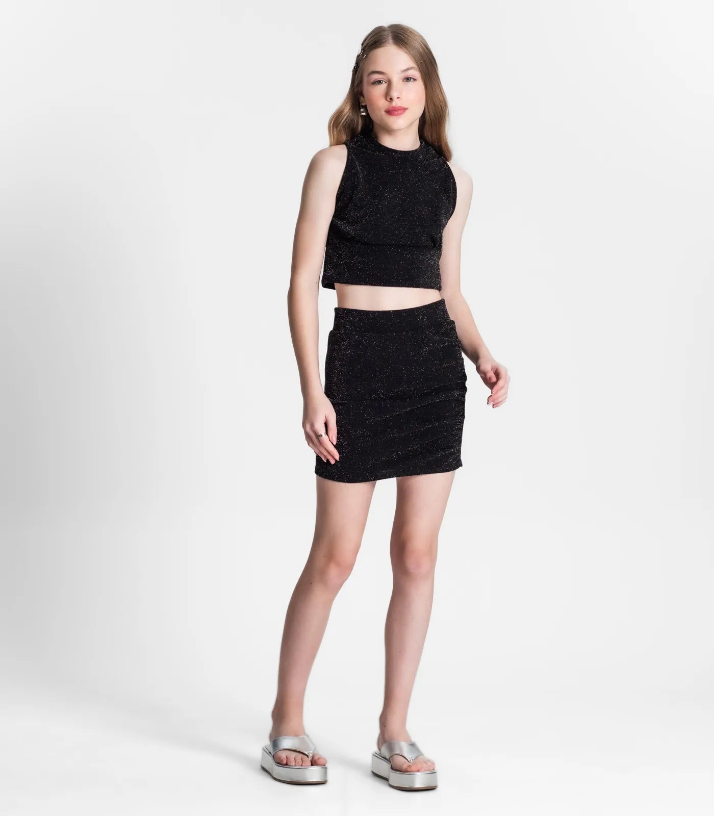 CROPPED SM JUV LUREX BRILHO GL ALT BARRA PRETO