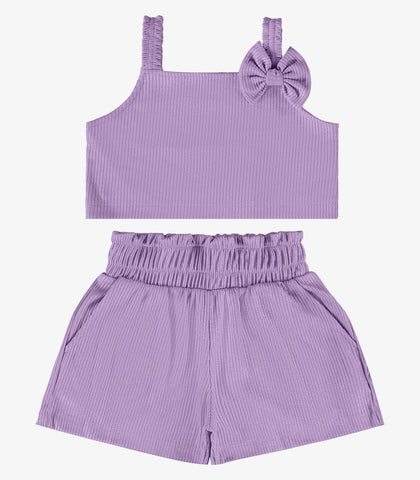 CONJ FEM BL ALCA LACO E SHORT CAN LUREX VIOLETA CLARO