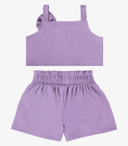 CONJ FEM BL ALCA LACO E SHORT CAN LUREX VIOLETA CLARO