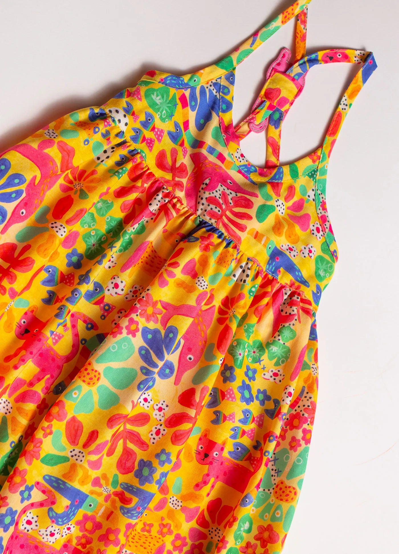 VESTIDO ALCA BRASIL EM CORES ALPHABETO AMARELO