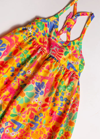 VESTIDO ALCA BRASIL EM CORES ALPHABETO AMARELO