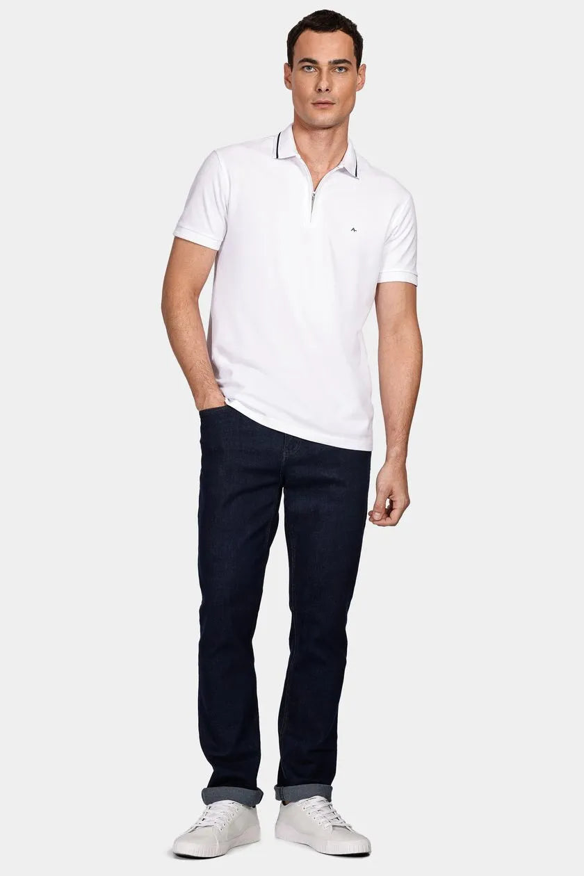 POLO MAS MC PIQUET NEW CLASSIC BRANCO