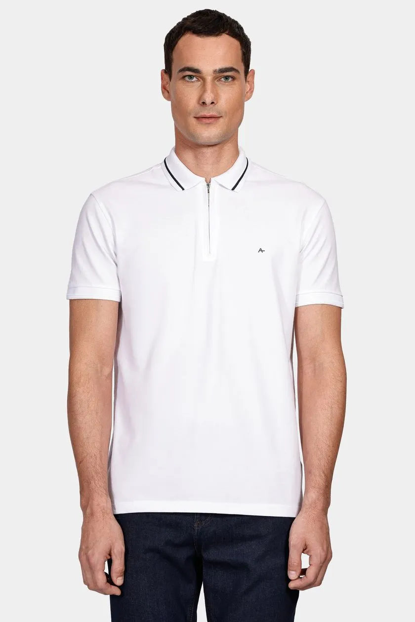 POLO MAS MC PIQUET NEW CLASSIC BRANCO