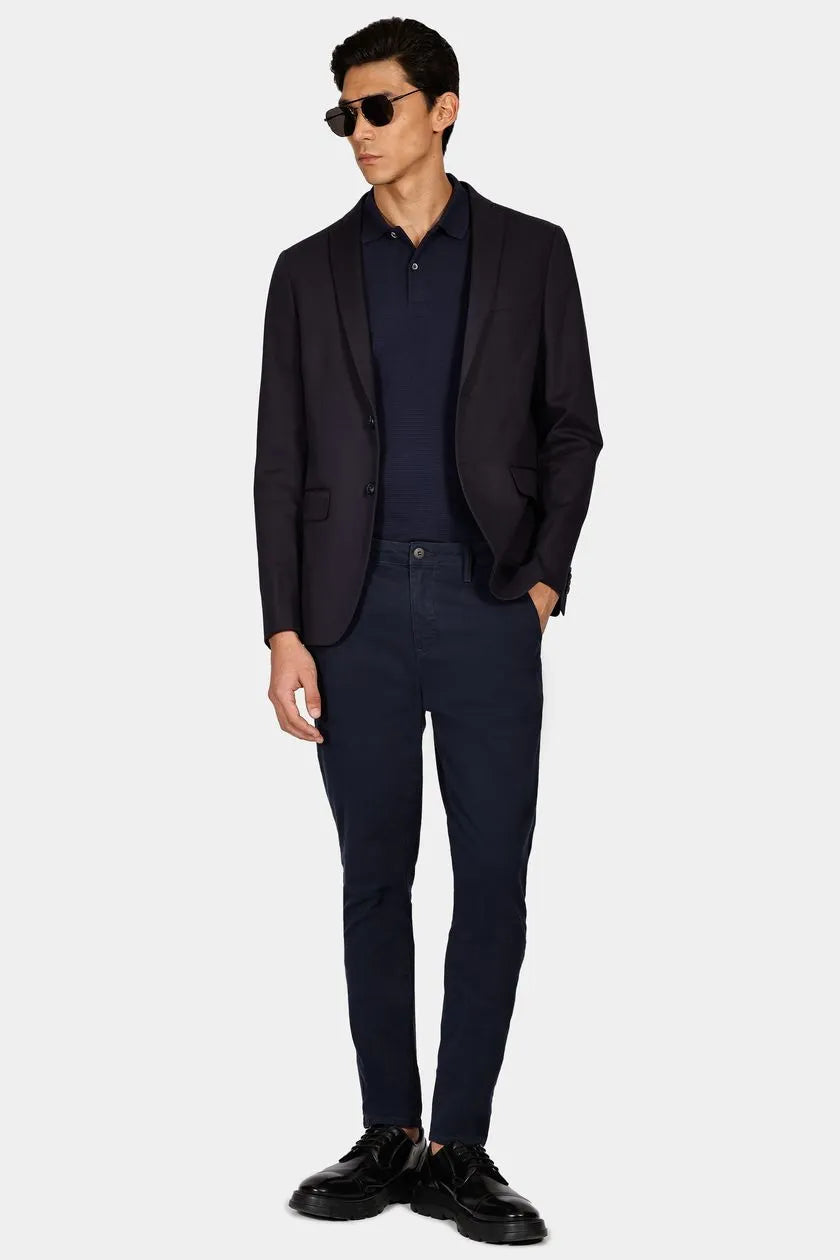NOVO CALCA CHINO SKINNY SARJADA MARINHO