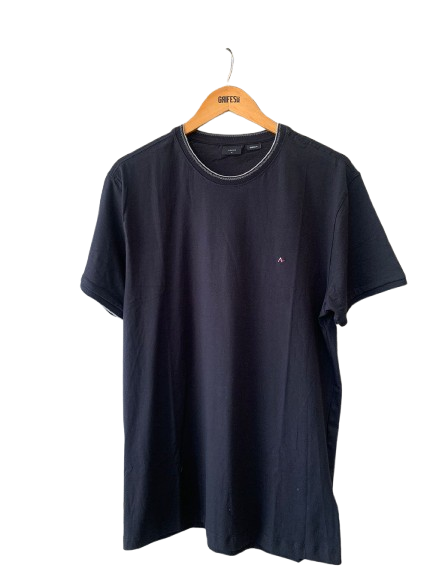 CAMISETA MAS MC BASICA FRISO GOLA ARAMIS PRETO/CINZA