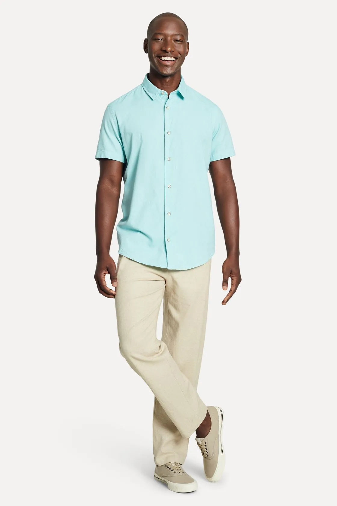 CAMISA MASC MC OXFORD NEO SIMPLES ACQUA