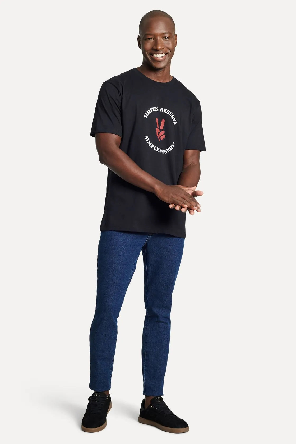 CAMISETA MAS MC ESTAMPA CIRCLE SIMPLES PRETO