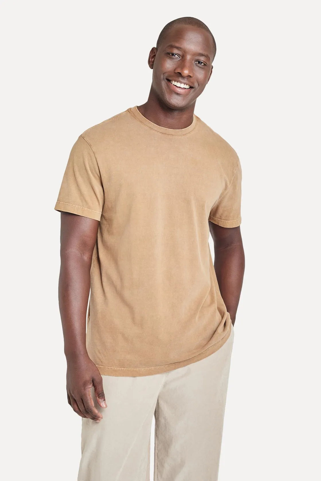 CAMISETA MAS MC ESTONADA SIMPLES CAMEL