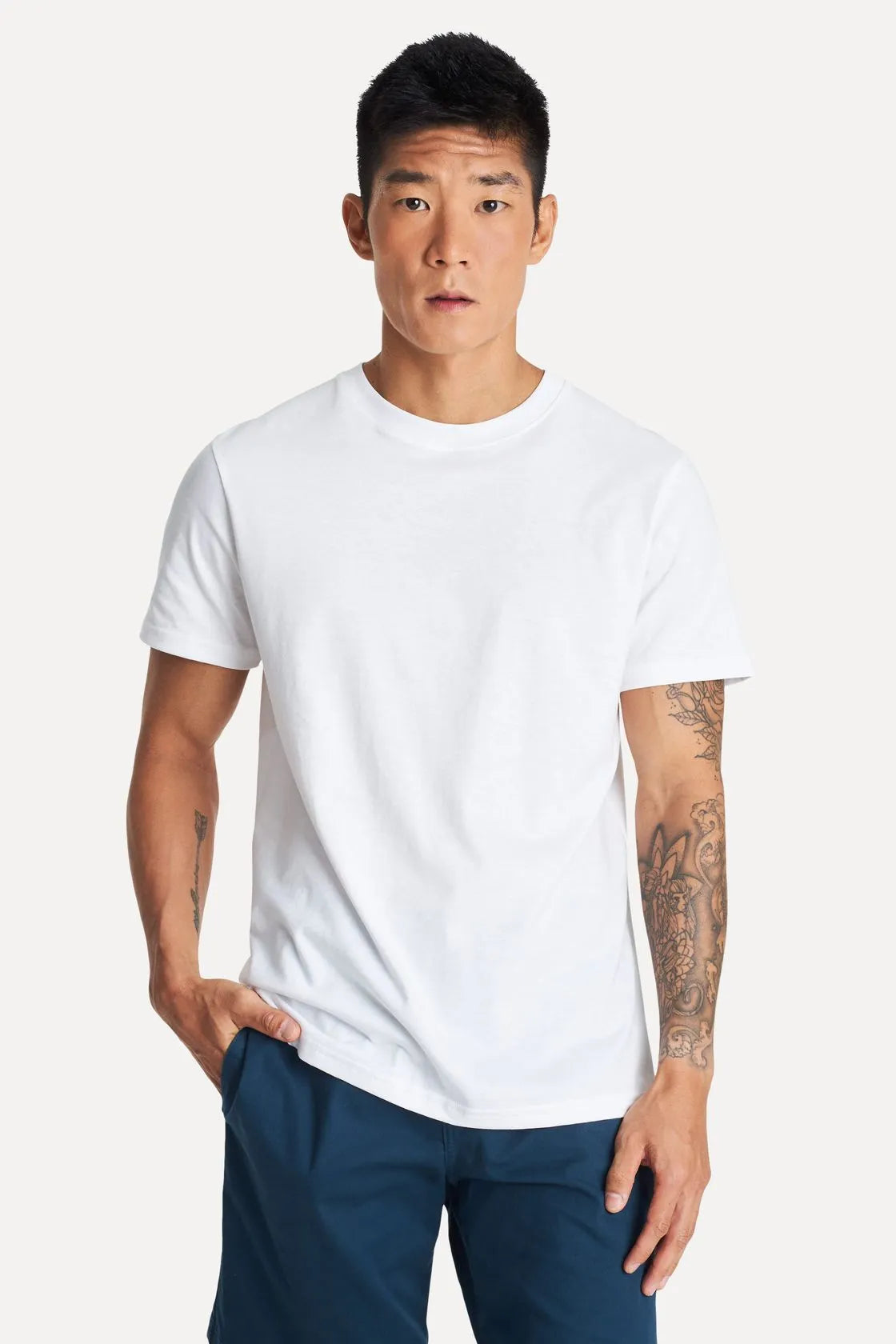 CAMISETA MC MASC SIMPLES ALGODAO PERUANO BRANCO