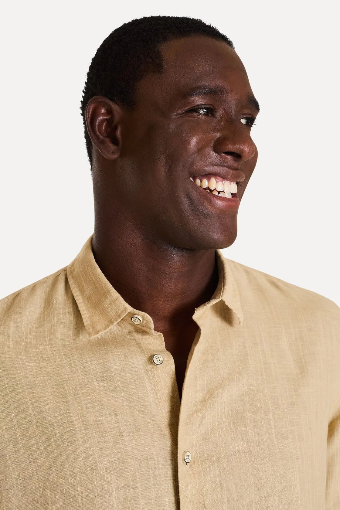 CAMISA MAS ML LINHO SIMPLES PALHA