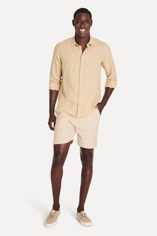 CAMISA MAS ML LINHO SIMPLES PALHA
