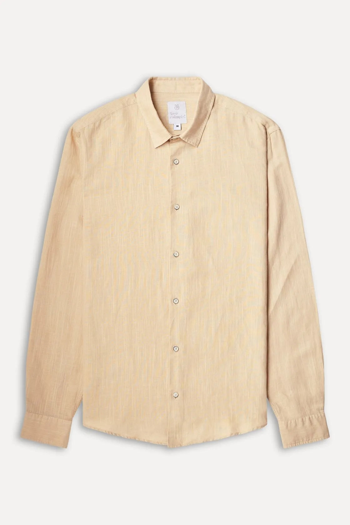 CAMISA MAS ML LINHO SIMPLES PALHA
