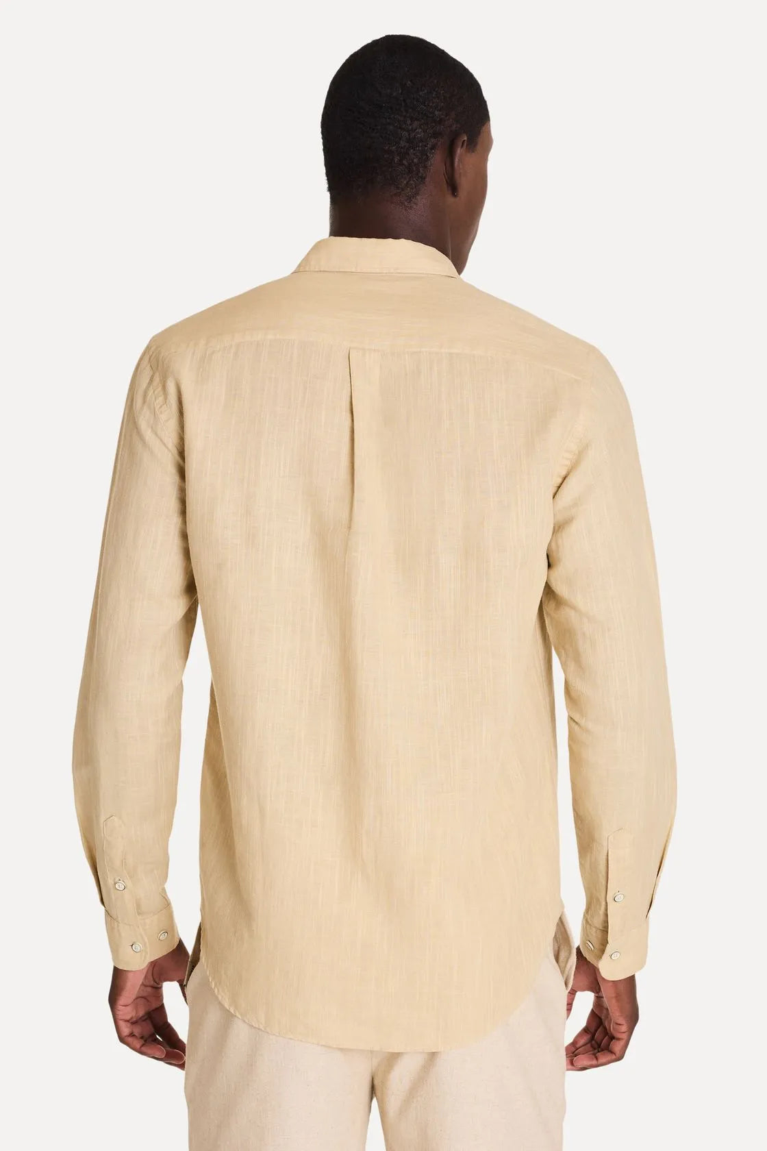 CAMISA MAS ML LINHO SIMPLES PALHA