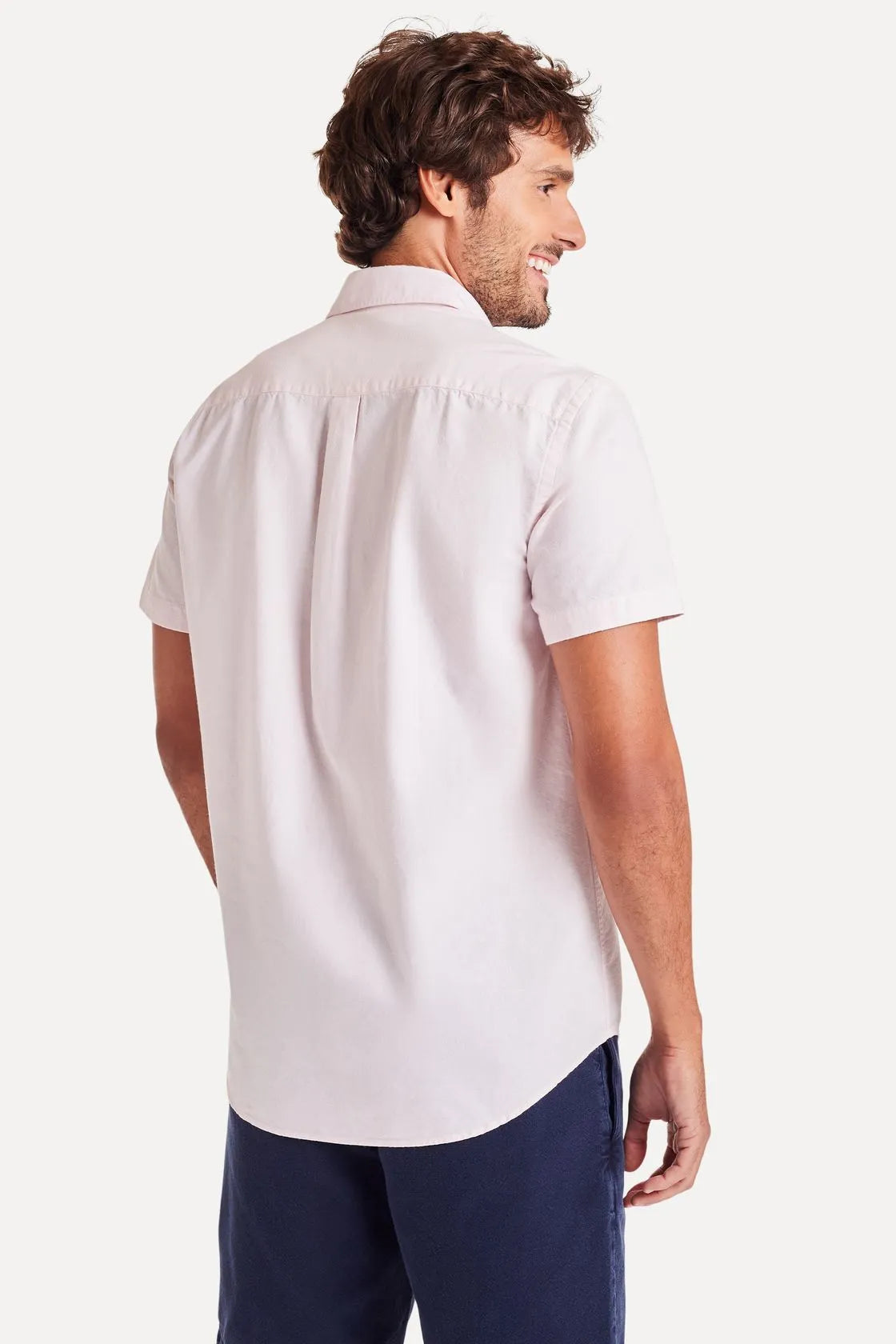 CAMISA MASC MC OXFORD SIMPLES ROSA