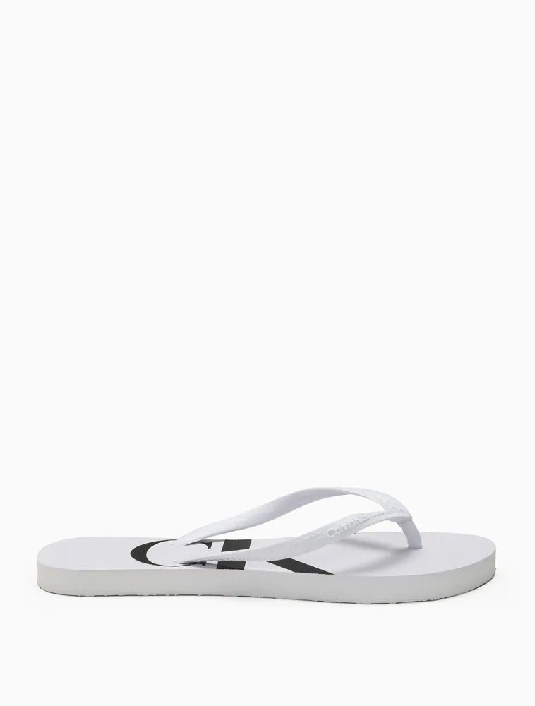 CHINELO CKJ FEM LOGO CORRIDO CK BRANCO