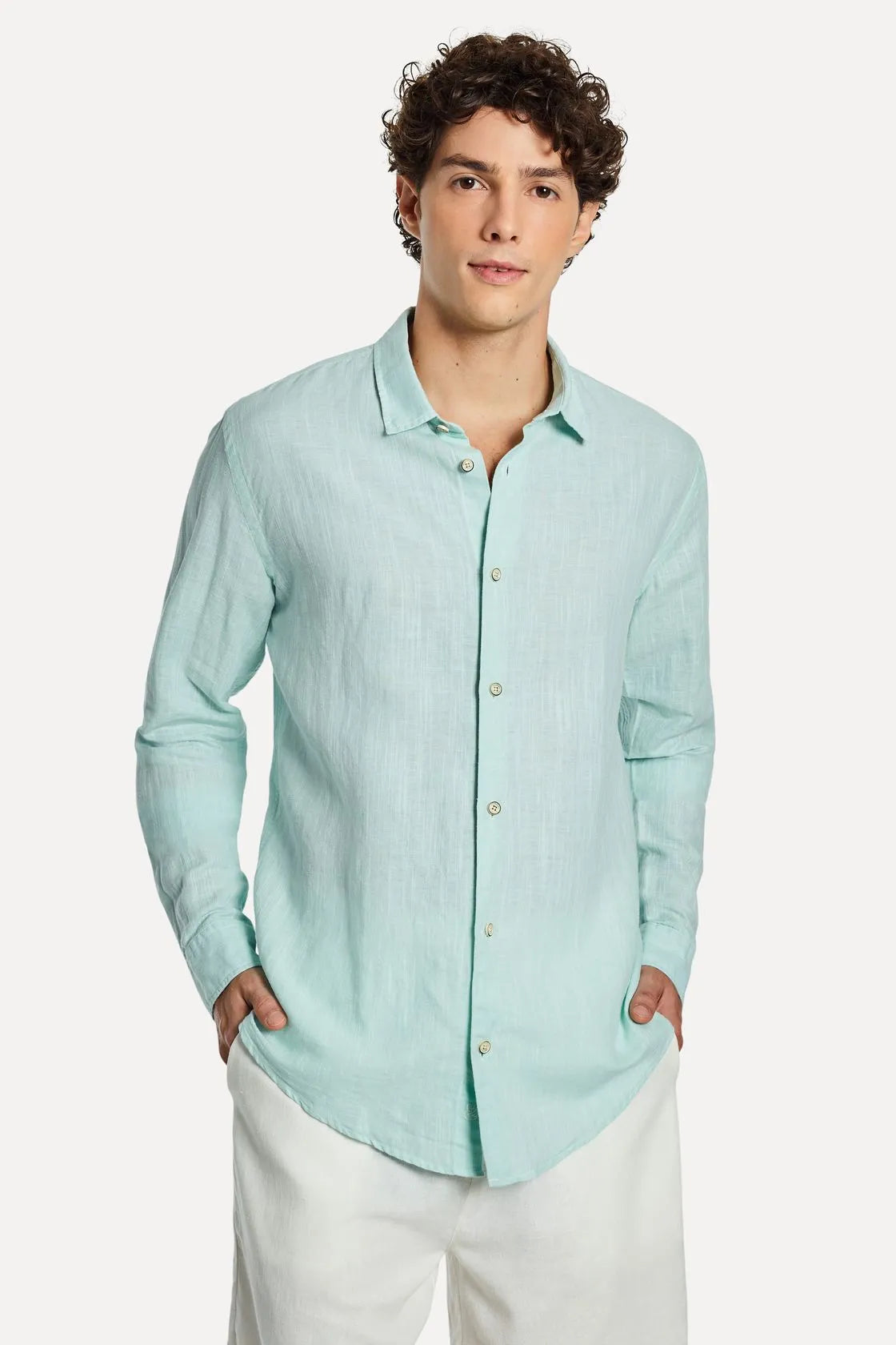 CAMISA MAS ML LINHO SIMPLES ACQUA