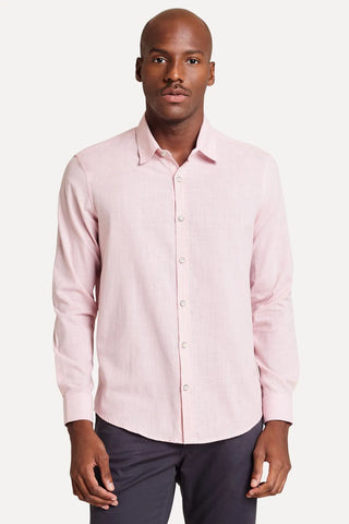 CAMISA MAS ML LINHO SIMPLES ROSA