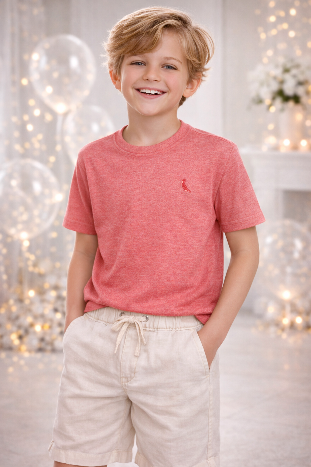 CAMISETA RSV MINI MC MALHA PESSEGO CEREJA