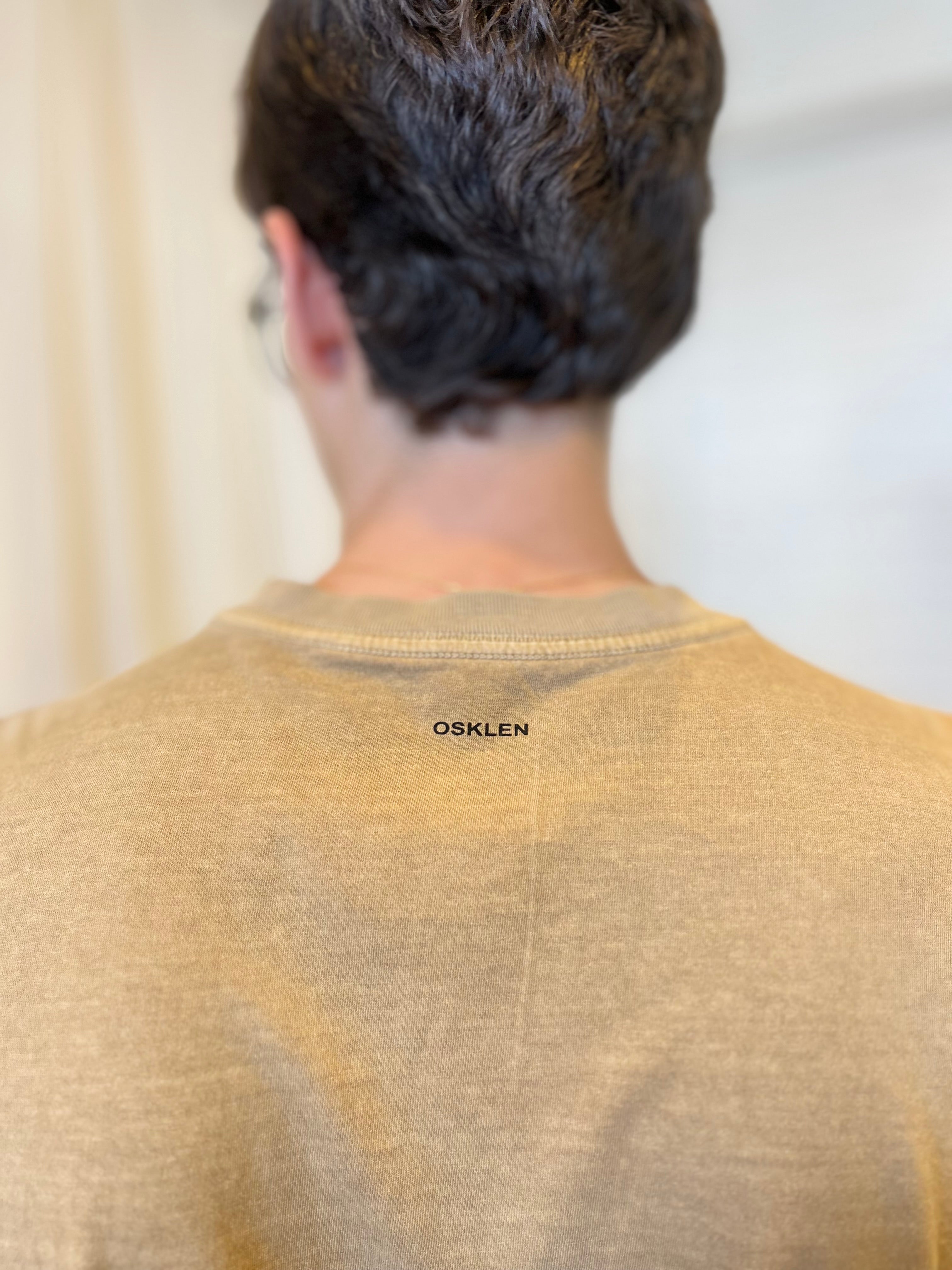 CAMISETA MC STONE FOLHA PALMEIRA OSKLEN CAQUI