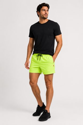 SHORT PRAIA RSV MAS LISO BASICO VERDE FLUOR