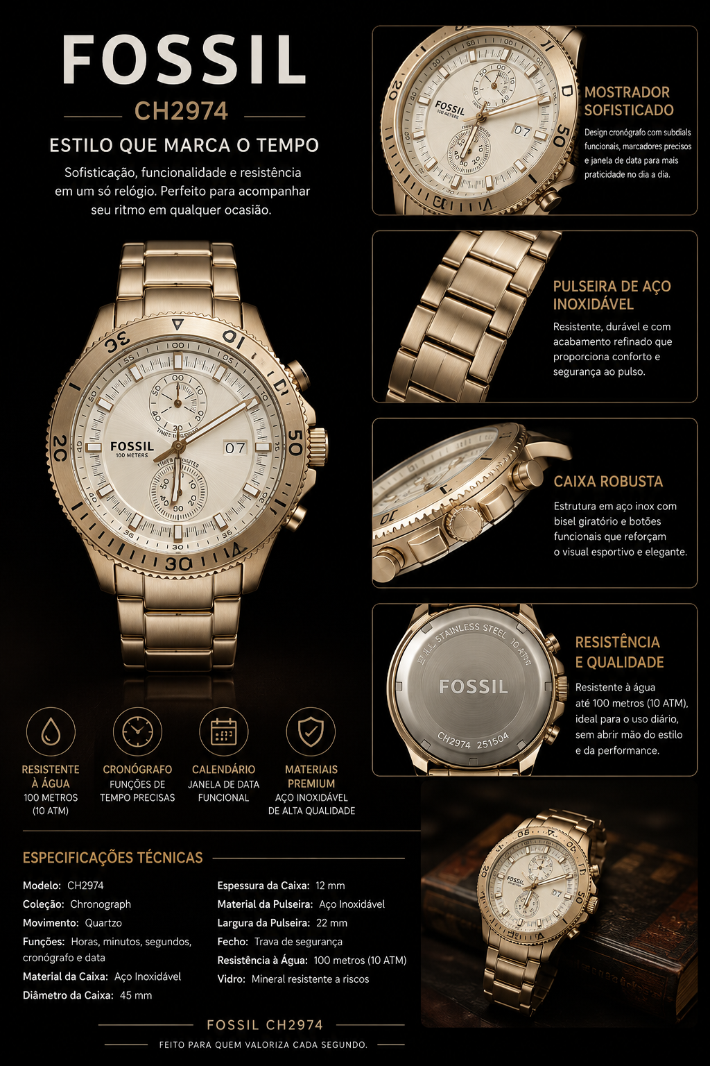 RELOGIO FOSSIL CH2974 CH2974