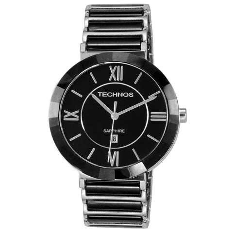 RELOGIO FEM PULSO E PULSEIRA ACO CERAMIC PRETO