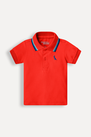 POLO RSV MINI BB MAS MC PIQUET 3 FRISOS VERMELHO