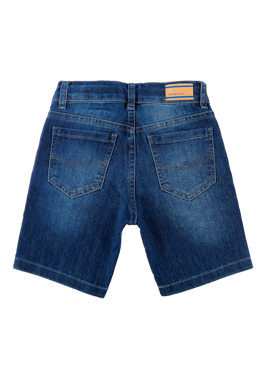 BERMUDA JEANS MAS SLIM CRAWLING - 4/8 JEANS ESCURO