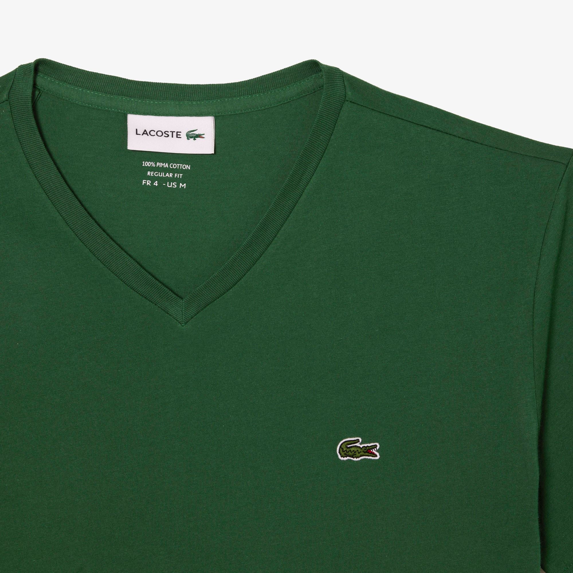 CAMISETA MASC MC GOLA V LACOSTE VERDE 132