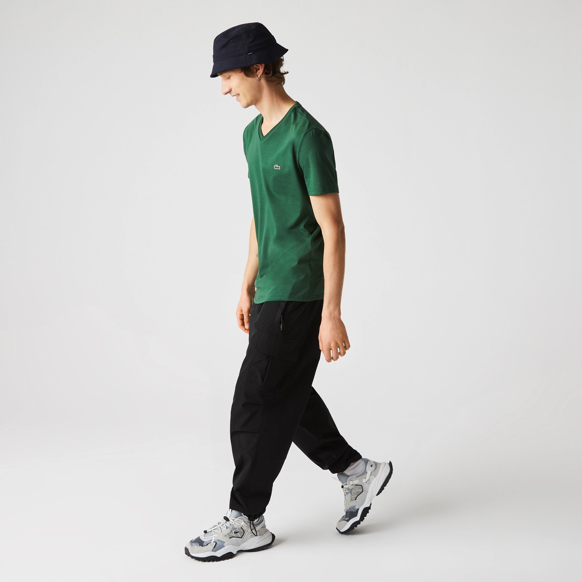 CAMISETA MASC MC GOLA V LACOSTE VERDE 132