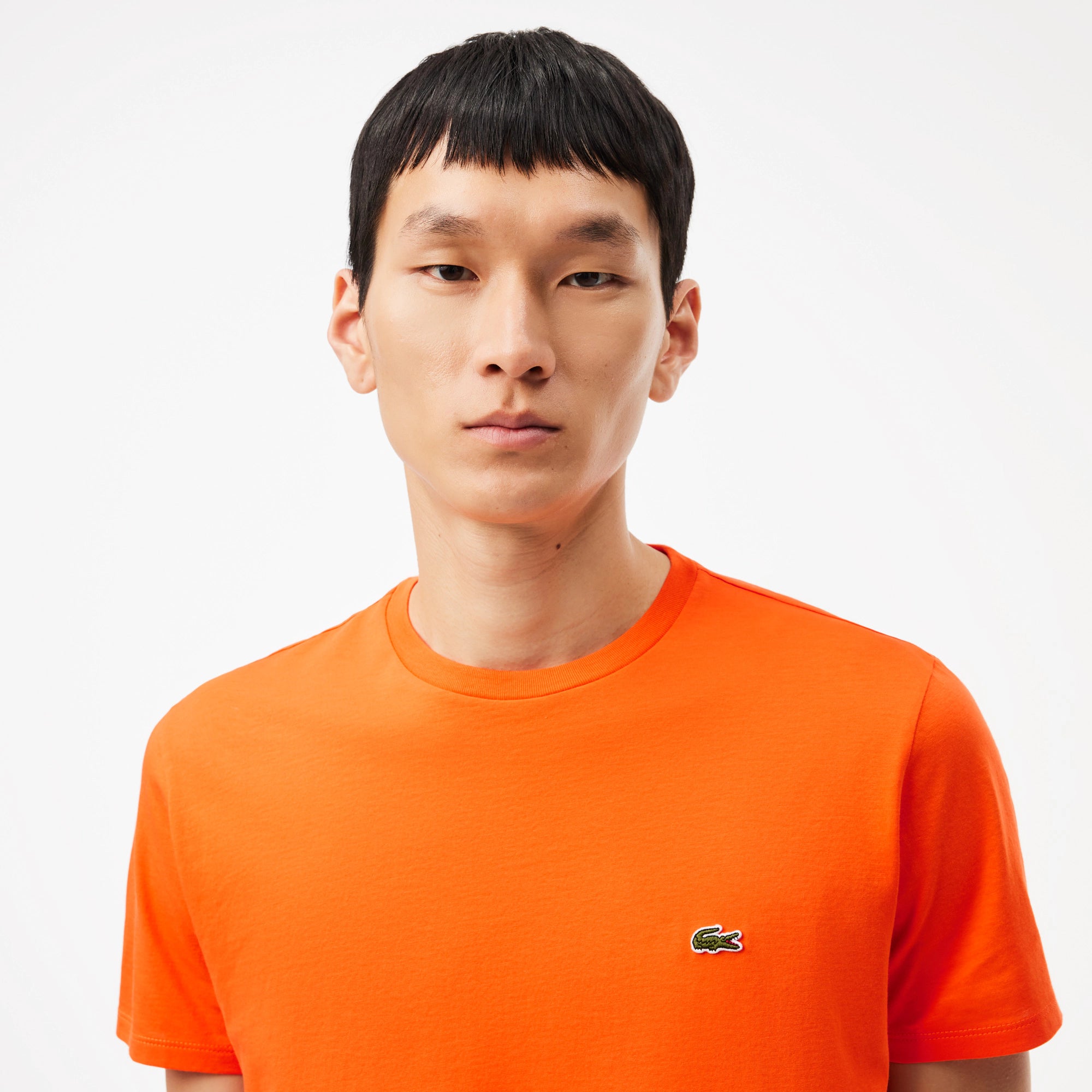 CAMISETA LACOSTE MC MASC BASICA LARANJA P40