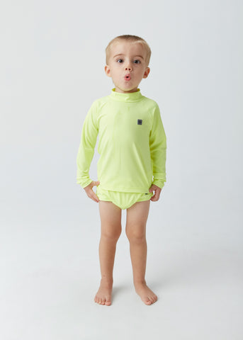 BLUSA PROTECAO UVA KIDS BB UM MAIS UM VERDE FLUOR