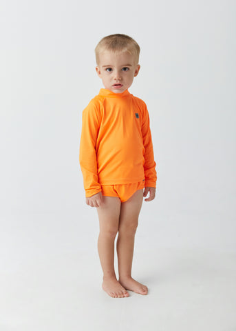 BLUSA PROTECAO UVA KIDS BB UM MAIS UM LARANJA NEON