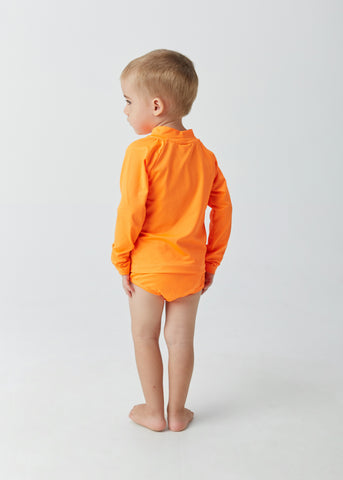 BLUSA PROTECAO UVA KIDS BB UM MAIS UM LARANJA NEON