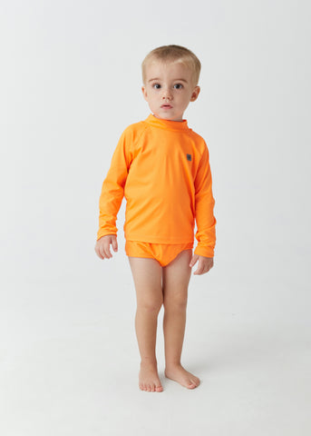 BLUSA PROTECAO UVA KIDS BB UM MAIS UM LARANJA NEON