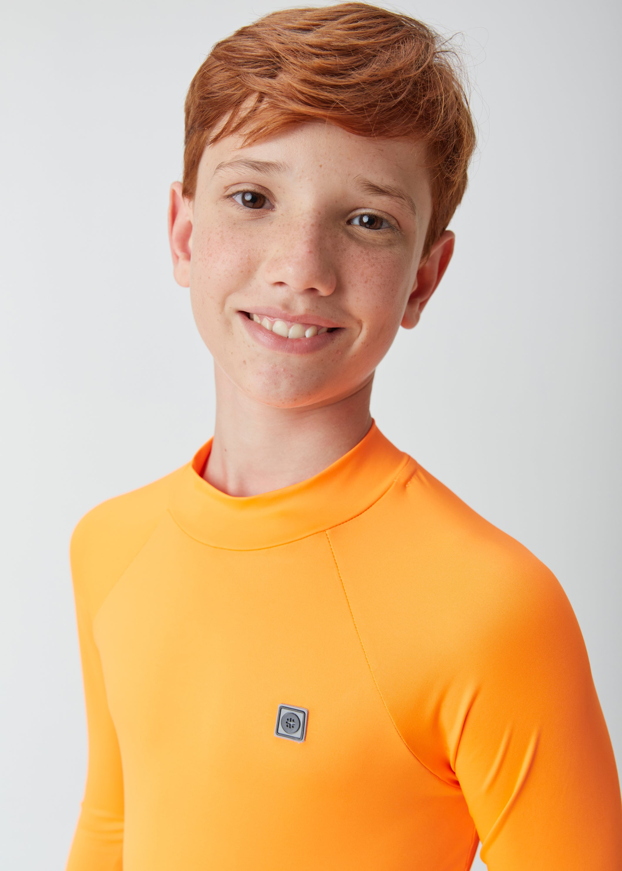 BLUSA PROTECAO UVA KIDS UM MAIS UM LARANJA NEON