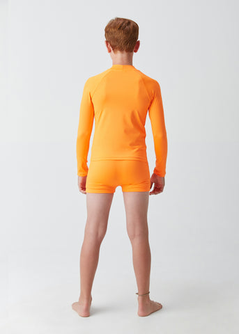 BLUSA PROTECAO UVA KIDS UM MAIS UM LARANJA NEON