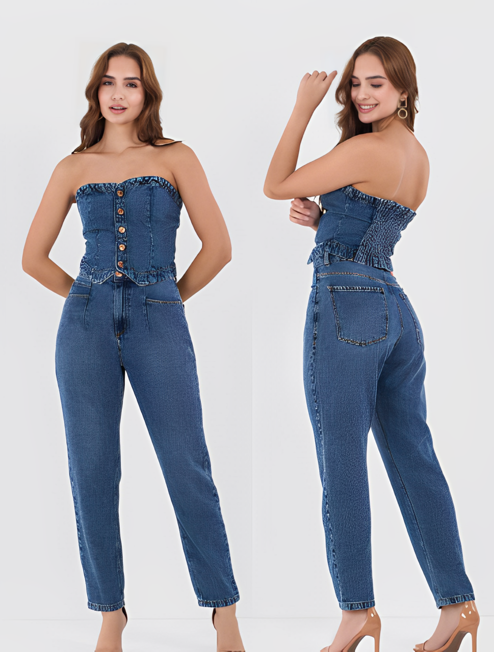 CALCA JEANS FEM MOM PIGMENTO JEANS ESCURO