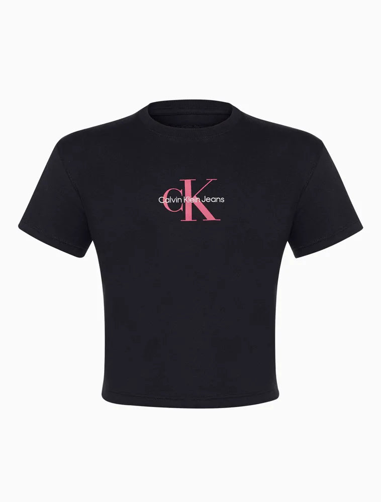 BLUSA CKJ KIDS FEM MC REISSUE PRETO