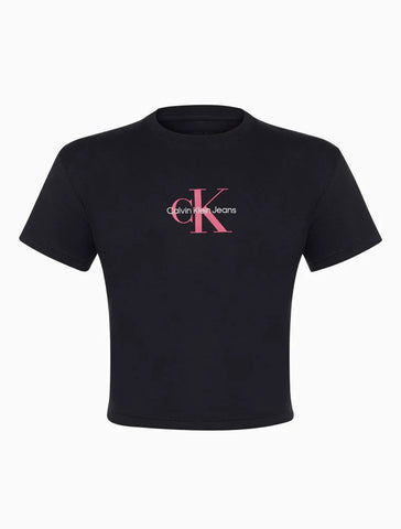 BLUSA CKJ KIDS FEM MC REISSUE PRETO