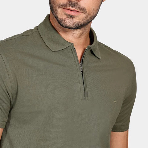 POLO MAS MC PIQUET ZIPER ARAMIS MILITAR