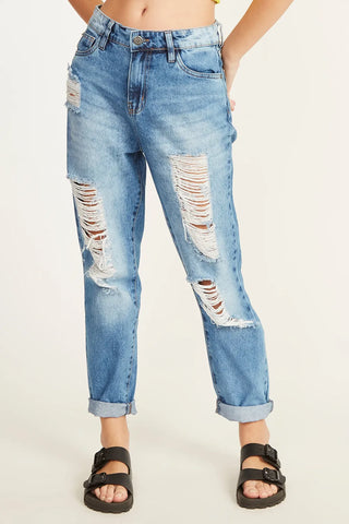 CALCA JEANS FEM MOM AEROPOSTALE BLUE JEANS