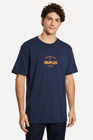 CAMISETA MAS MC EST SORRIA SIMPLES MARINHO