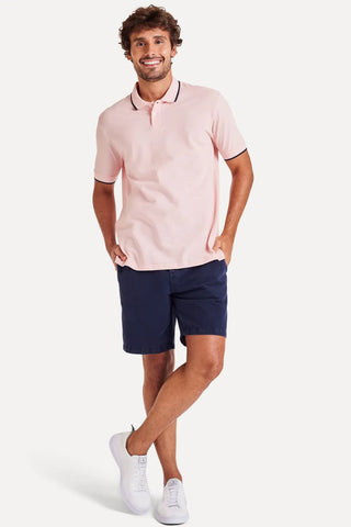 POLO MAS MC FRISOS SIMPLES ROSA