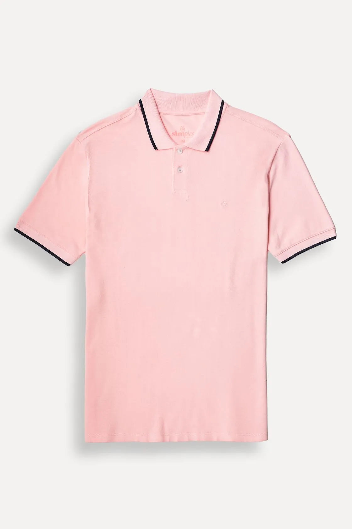 POLO MAS MC FRISOS SIMPLES ROSA